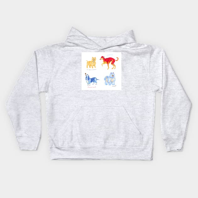 Dogs Kids Hoodie by sadnettles
